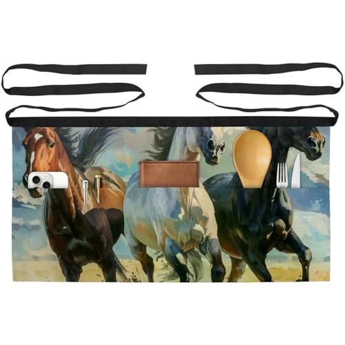 Demi-tablier pour la cuisine lot de 3 protection efficace avec poches bistrot