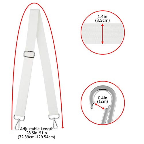 DEVPSISR Wide Shoulder Purse Strap Replacement Adjustable Belt Canvas Bag Crossbody Handbag (Silver Buckle-White) by DEVPSISR - Used condition - Image 5
