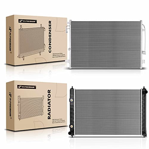 A-Premium Engine Coolant Radiator & A/C Condenser Cooling Kit Compatible with Nissan Murano 2009-2014, Quest 2011-2017, 3.5L, Automatic Transmission, 2-PC Set, Replace# 214601AA5A, 921101AA0A