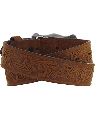Tony Lama Boy's Brown Tooled Texas Belt Brown 182