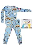 Books to Bed Boys Pajamas - Dragons Love Tacos 2 Comes with Book (8) Blue
