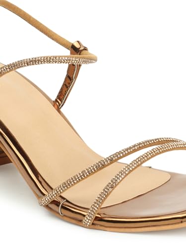 Image of Iconics Women Comfortable Block Heel Square Toe Ankle Strap fashion Sandal for Party, Wedding and Casual Use