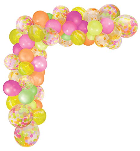 Guirlande de ballons latex amscan arc-en-ciel fluo pour décorer sans effort