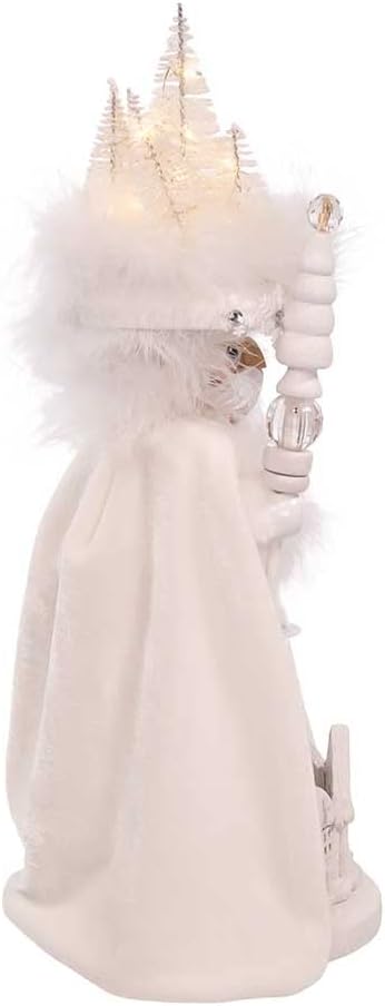Kurt Adler Hollywood Wooden Nutcracker Collection, Battery Operated White Winter LED Hat, 15"