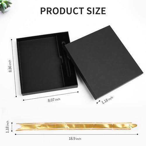 Image of TSFPapier A5 Lined Notebook with Pen & Gift Box 216 Pages PU Leather Journals for Women Men 100GSM Thick Paper College Ruled Notebook for Gifts,School,Travel,Business,Work,Home Writing (Black)