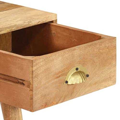 Mesa de madera maciza de mango hecha a mano con almacenamiento para salón 5