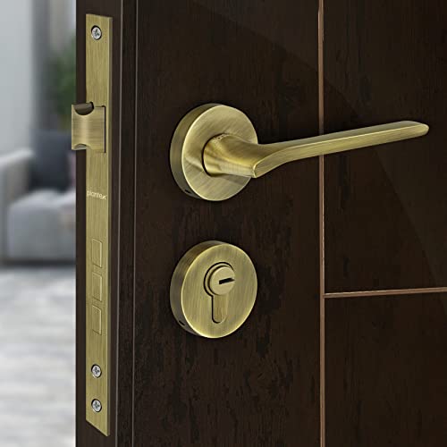Image of Plantex Fully Brass Door Lock with 3 Years of Warranty /Main Door Lock for Home /Mortise Lock for Door - Main Door Lock Set Sumer-3037 Brass Antique Finish
