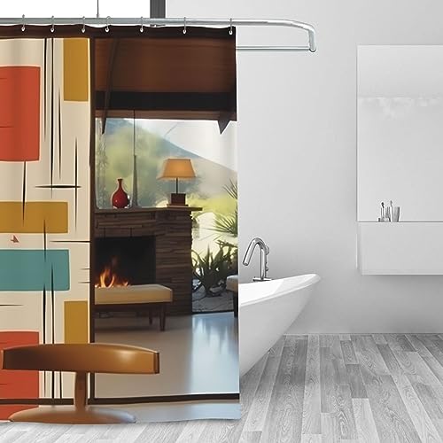 Rideau de douche imperméable 183x183 cm avec 12 crochets pour baignoire