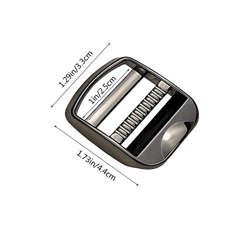 Nifocc 10 Pcs Metal Ladder Lock Buckle Slider Adjustable Webbing Strap Release Buckles Adjustable Zinc Alloy Buckle for Backpack Strap Accessories 1 inch 25mm Gunmetal