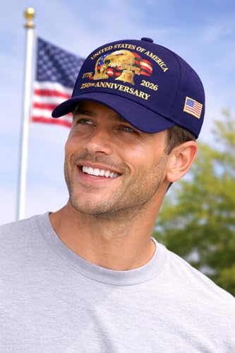 Image of USA Flag Hat American Flag Embroidered Patriotism On Display Comfortable Adjustable One Size Fits Most