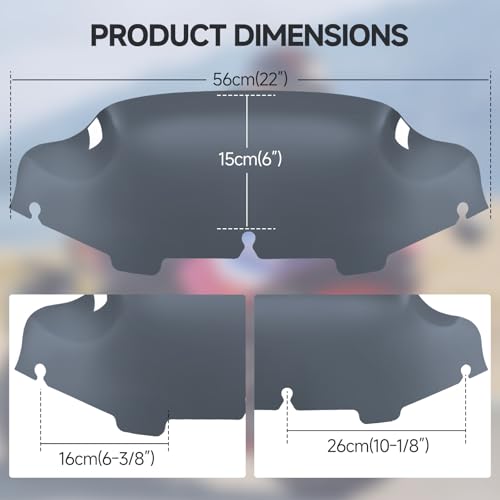 Image of Motorcycle 6 inch Windshield Windscreen Windshield Fit For 1996-2013 Harley Davidson Touring Street Glide Electra Glide Tri Glide Flht Flhx Flhtk Flhtc Flhtcu, Smoke