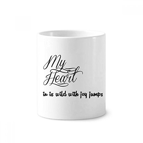 Porte-brosse à dents en céramique avec citation poésie tasse blanche 350ml pour stylo