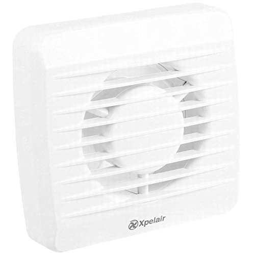 Xpelair VX100T Square Extractor Fan with Timer for Bathroom WC 4" 100mm - White, 4 inches