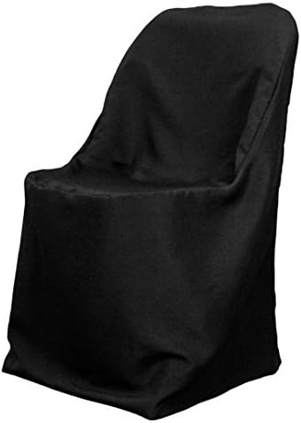 LinenTablecloth Polyester Folding Chair Cover Black