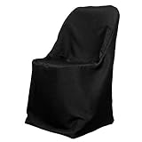 LinenTablecloth Polyester Folding Chair Cover Black