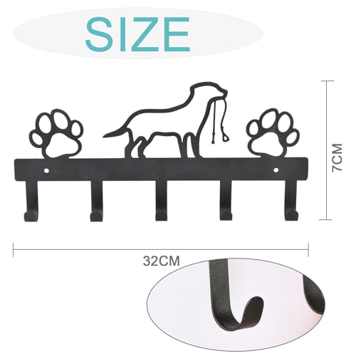 Wisebom Hundezubehör, Hunde Garderobe Schlüsselhalter aus Metall Hundegarderobe Hundegarderobe mit 5 Haken für Hundebesitzer Wanddeko