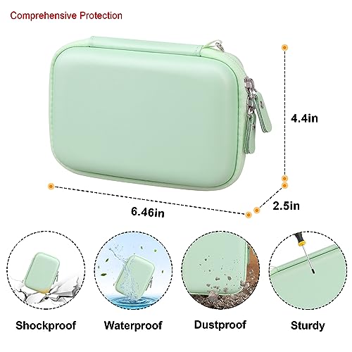 Image of Elonbo Carrying Case for Digital Camera, Camera Hard Travel Bag, Rose Green+ Green