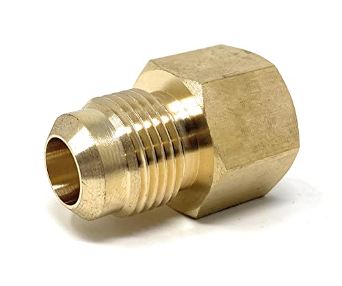 Brass Tube Fitting, Coupling, 1/2" Male Flare x 1/2" Female NPT Pipe Adapter [46F0808]