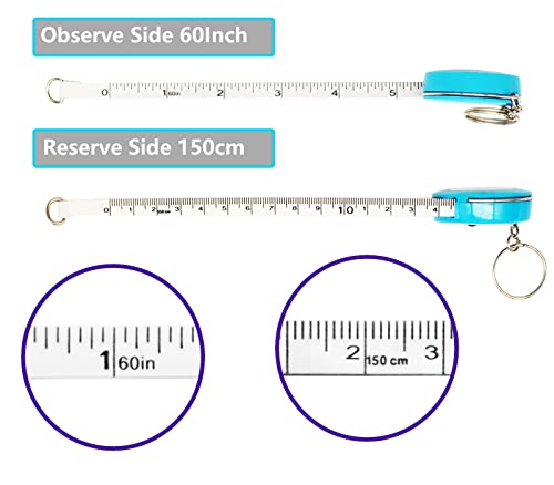 Lijust 150 Cm/60 Inch Retractable Measuring Tape For Body Double Sided Soft Tape Measure For Body Sewing Fabric Tailor Cloth Craft Measurement Tape 5 Pack(Blue, White, Green, Deep Pink, Yellow) #TOP2