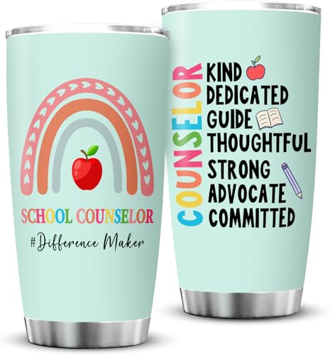ZAHUOMUG School Counselor Appreciation Week Gifts for Women School Guidance Counselor Gifts Office Decor Tumbler Mug Cup 20oz