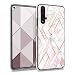 Produktbild kwmobile Hülle kompatibel mit Huawei Nova 5T - Handyhülle - Handy Case Glory Mix Marmor Rosegold Weiß Altrosa