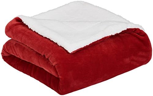 Amazon Basics Micromink Sherpa Blanket- 150 x 200 cm, Cream