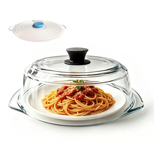 Glass Microwave Cover with Silicone Handle