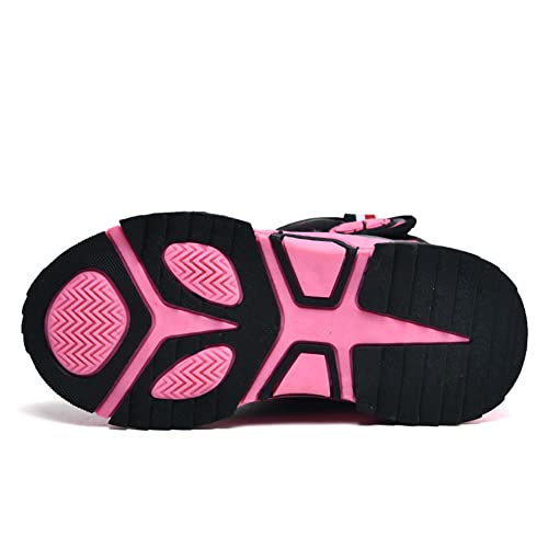 GEXECEUSS Boy's Girl's High-Top Boots Kids Winter Snow Boots Faux Fur Lined Warm Shoes Outdoor Slip Resistant Walking Boots (Little Kid/Big Kid)4