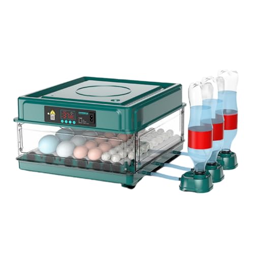 XVVX 自動インキュベーター 自動孵卵器 小型大容量 小型自動孵卵器、自動温度制御、自動給水、大容量、操作簡単、低騒音 子供教育用 家庭・学校適用 ウズラ鶏アヒルガチョウ鳥類 孵化全工程対応 簡単操作 (36〜48個,単一の電源)