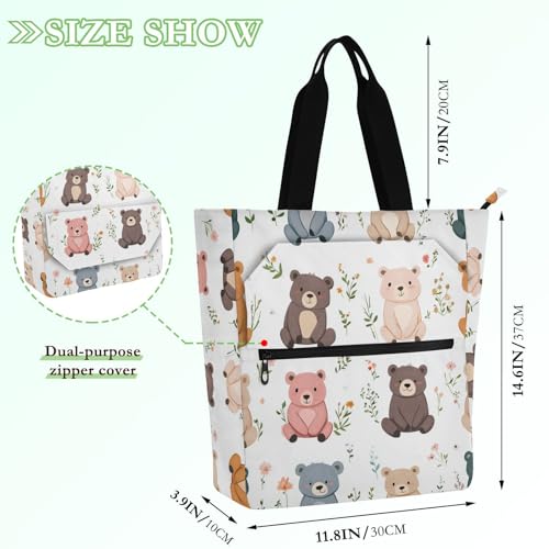 Bolsa de libros de oso dulce para alegrar tus días de escuela, viajes y paseos cotidianos 4