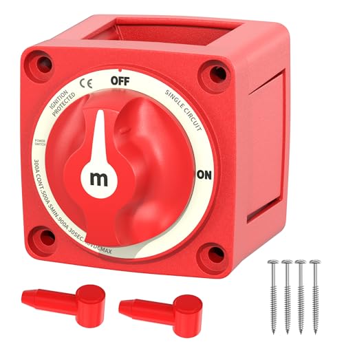 Image of Battery Disconnect Switch 12V 48V Marine Battery Cut Off Switch 300A Heavy Duty Ignition Protected On /Off Battery Kill Switch for Car Boat RV ATV UTV Vehicles