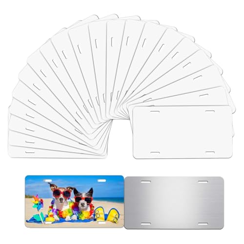Plaque d'immatriculation voiture blanche pour sublimation métal de bricolage lot de 20