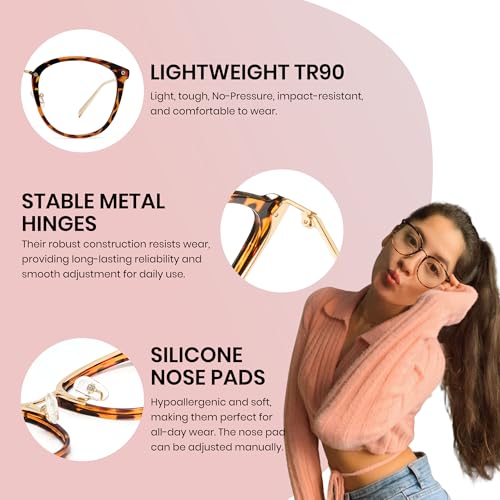 Image of Cyxus Stylish Blue Light Glasses for Woman, Lightweight Computer Glasses for Screen Time Anti Eye Strain for Work, Daily Use