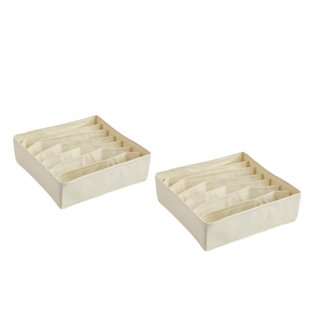 LADFRTYU Sock Storage Box Drawer Underwear Socks Bra Storage Box Clothes Organizer Bag Household Wardrobe Cabinet(Yellow-7grids-2pcs)