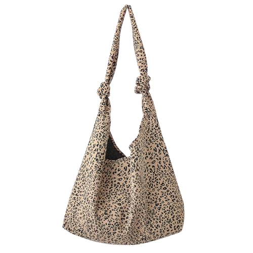 Grand sac cabas en velours côtelé marron pour femme avec grande bandoulière