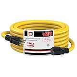 EP 15 Ft 10 Gauge Outdoor Extension Cord with T-Blade Plug, Heavy Duty NEMA 5-20 P/R...