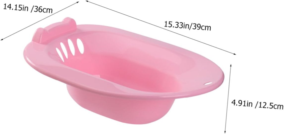 Mikinona Non-Slip Toilet Sitz Bath Basin for Pregnant Women and Elderly Comfortable Fit Wash Basin with Overflow Protection Safe Postpartum Care Soaking Tub for Sensitive Area Relief