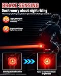 DARKBEAM Bike Tail Light with LED Display Screen, USB-C Rechargeable 6 Light Modes, IP55 Waterproof Bicycle Taillight for Night Riding, Super Bright Rear Bike Light for Road Mountain, Cycling