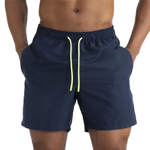 Mens Swim Trunks Summer Swimwear Shorts Drawstring Swim Quick Dry Shorts Athletic Short with Pockets