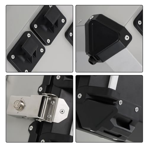 Maleta lateral rígida universal para motocicleta LABLT 36L con soporte de montaje, color plata, 1 par miniatura 3