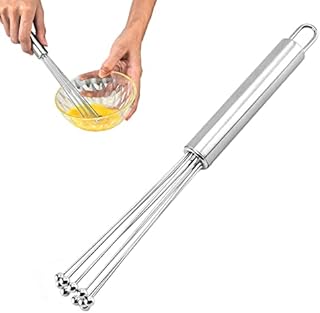 Stainless Steel Ball Whisk Kitchen Egg Stirrer Flexible Egg Whisk Stirrer for Daily Cooking Tool Egg Flour Meat Cake Baking Food Seasoning Manual Mixers
