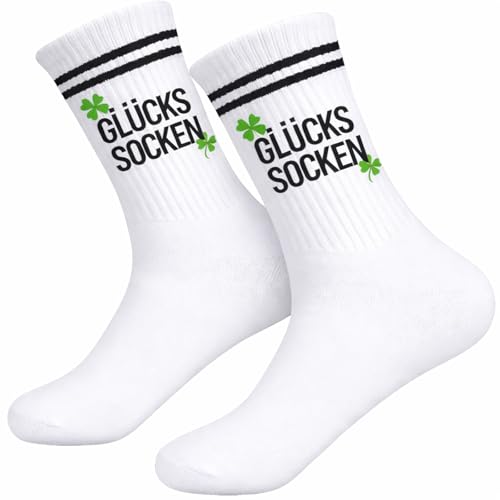 PIujsym Glücksbringer Geschenke Set mit Glückssocken und Schlüsselanhänger Kleeblatt Motiv Geschenkidee für Frauen Männer viel Glück Geschenk Glücksbringer Prüfung inklusive Kraftpapier Umschlag