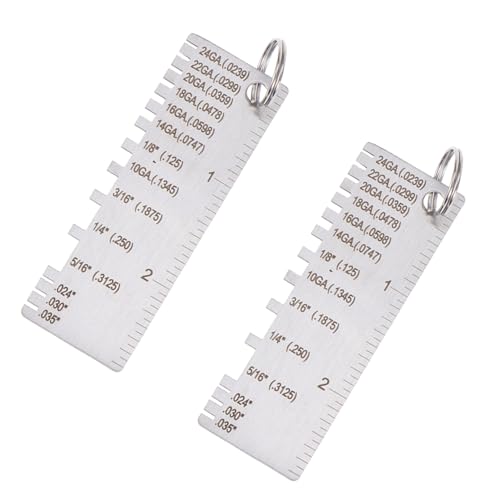 2 piezas Regla de Inspección de Acero Inoxidable Medidor de Espesor de Metal Herramienta de Medición para Soldadura miniatura 1
