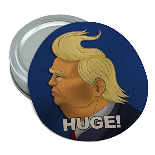 Huge! Donald Trump Caricature with Wind Blowing Hair Funny Round Rubber Non-Slip Jar Gripper Lid Opener