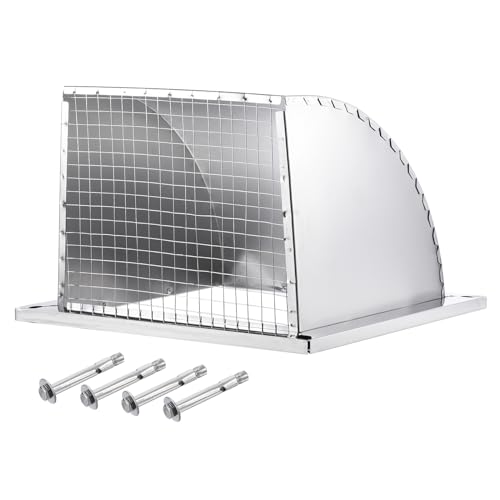 PATIKIL Cubierta de Ventilación de Pared de 14"x14", Rejilla de Salida de Ventilación Exterior con Lamas de Acero Inoxidable 304 y Malla de Protección para Baño y Cocina