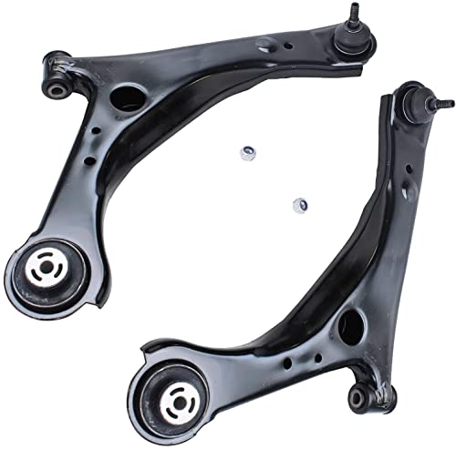 Image of Detroit Axle - Front End Suspension Kit for 2008-2010 Dodge Grand Caravan Chrysler Town & Country, 2009-2011 VW Routan, Control Arms w /Ball Joint Sway Bars Tie Rods Boots Wheel Lug Nuts Replacement