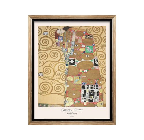 Poster Master Vintage Gustav Klimt Canvas - Retro Fulfillment Print - Abstract Symbolism - Aesthetic Art - Classic Painting - Art Nouveau - Living Room Wall Decor - 8x10 Silver Framed Canvas