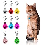 BLMHTWO 8PCS Dog Collar Bells, 1.38inch Bells Charm, Colorful Pet Collar Bells Kitty & Puppy Loud Bell Pendant with Clasps for Dog & Cat Collar DIY Craft Decoration(Multi Color) Small