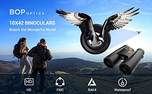 Birds Of Prey Optics 10X42 Binoculars For Adults High Powered - Hd Binoculars For Bird Watching, Binoculars For Hunting W. Carrying Bag - Travel Essentials, Cruise Ship Essentials And Camping Gear #TOP6