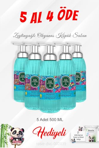 Sabun, Zeytinyağlı Okyanus Köpük 500 ML 5 Al 4 Öde ve Rosie Pamuk